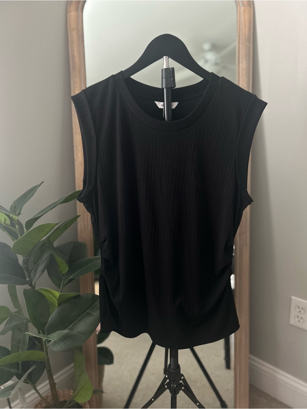 Classic Black Sleeveless Ribbed Top